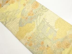 本佐賀錦九百錦花車に孔雀・雲模様織出し袋帯